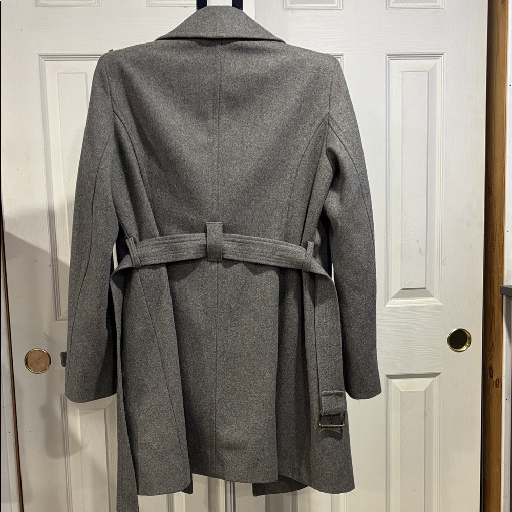 MICHAEL Michael Kors Charcoal Trench Coat with Gold Details - Picture 3 of 14